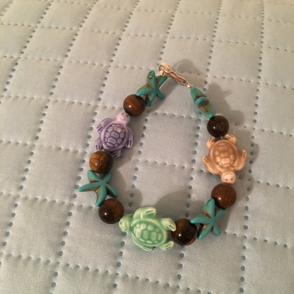 Turquoise and Turtle Bracelet